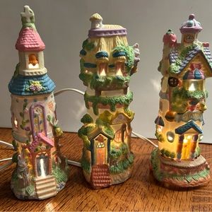 Charming Ceramic Light-Up Village Set
